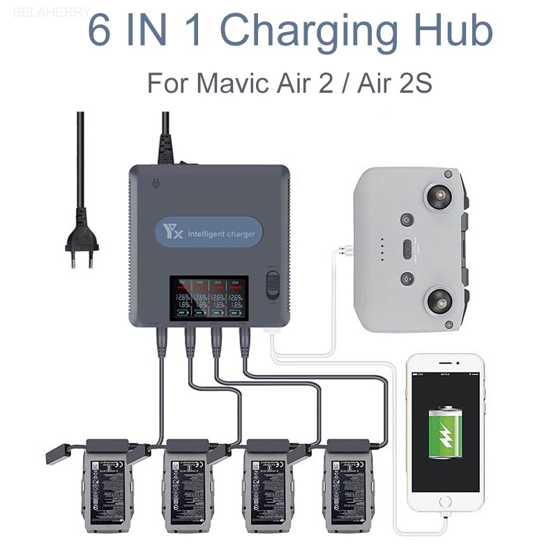 6ใน1แบตเตอรี่สำหรับ DJI Mavic  - Drone Battery Balance Charger บทวิจารณ์และราคา