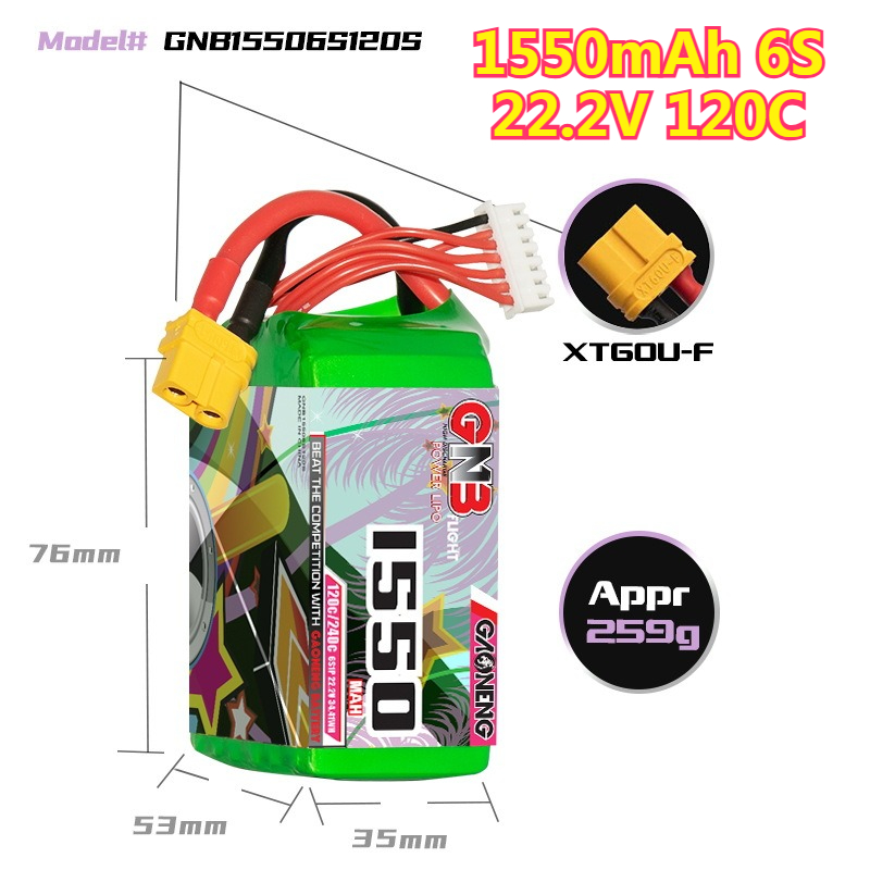 แบตเตอรี่ LiPo 1550mAh 120C 4S - Drone Battery 6S บทวิจารณ์และราคา
