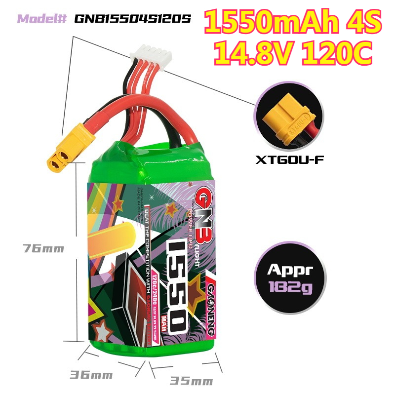 แบตเตอรี่ LiPo 1550mAh 120C 4S - Drone Battery 6S บทวิจารณ์และราคา